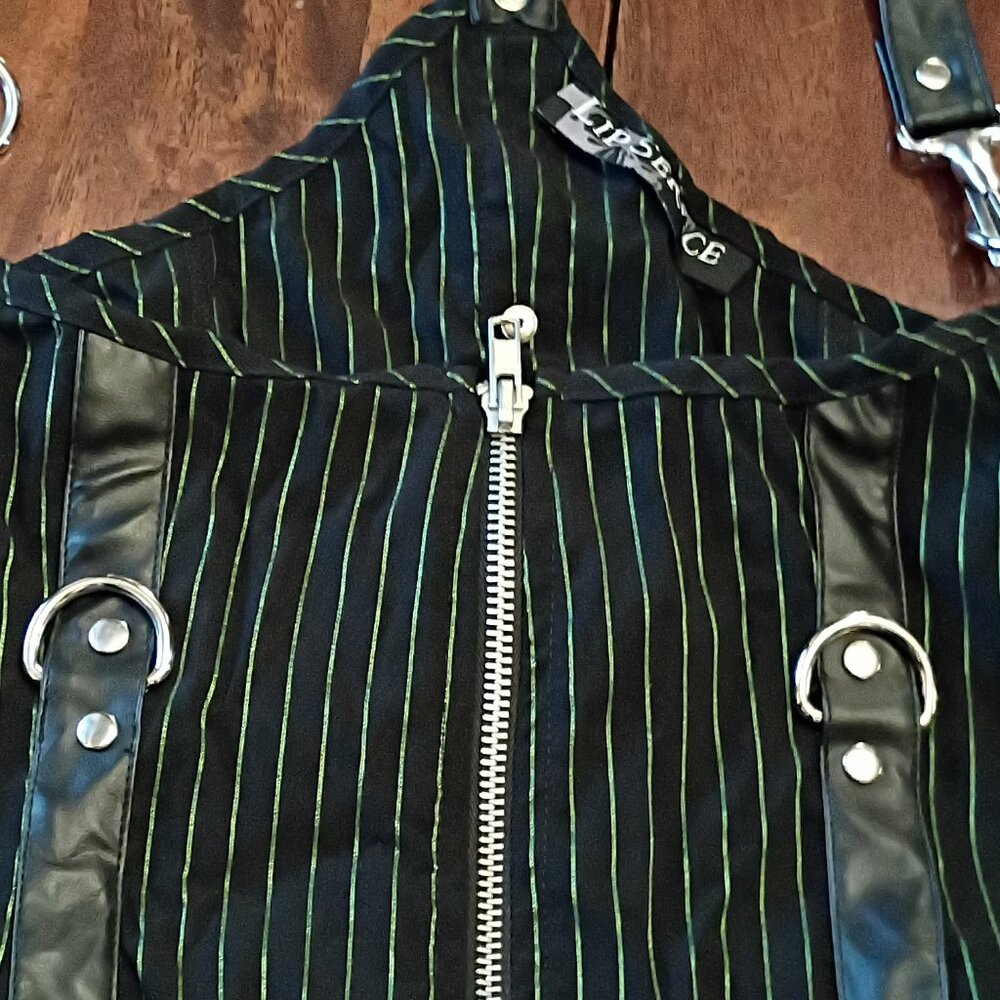 Vintage Lip Service Pinstripe Under-bust Corset Top - Picture 4 of 5